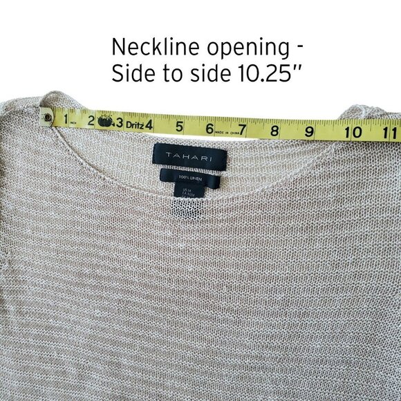 Tahari 100% Linen Open Weave Lightweight Long Sleeve Sweater Size M - Picture 13 of 15